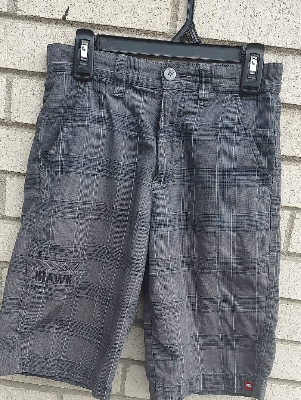 Tony Hawk Gray Plaid Kids Casual Shorts